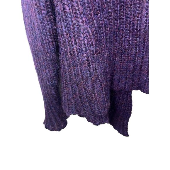 Eileen Fisher Purple Wool Open Cardigan Medium Chunky Sweater Mohair Cozycore - Picture 6 of 11
